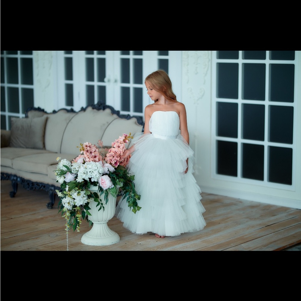 Size 7 hand made flower girl dress